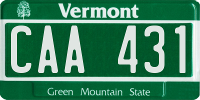VT license plate CAA431
