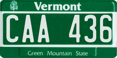 VT license plate CAA436