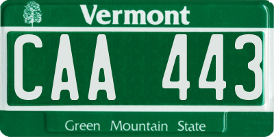 VT license plate CAA443