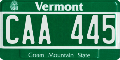 VT license plate CAA445