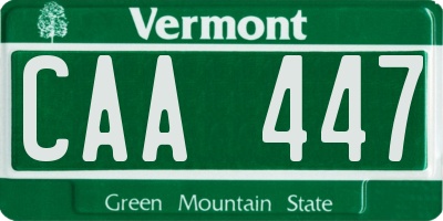 VT license plate CAA447