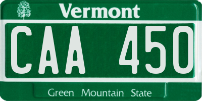VT license plate CAA450