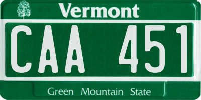 VT license plate CAA451