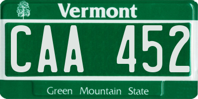 VT license plate CAA452