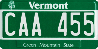 VT license plate CAA455