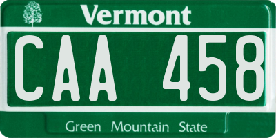 VT license plate CAA458