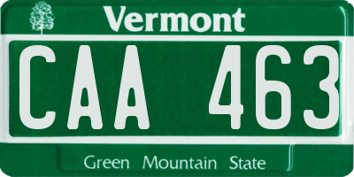 VT license plate CAA463