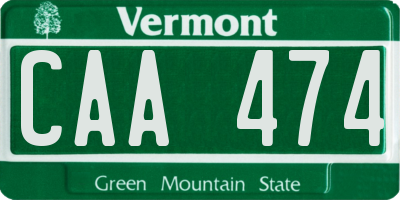 VT license plate CAA474