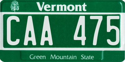 VT license plate CAA475
