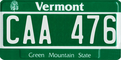 VT license plate CAA476