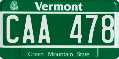 VT license plate CAA478