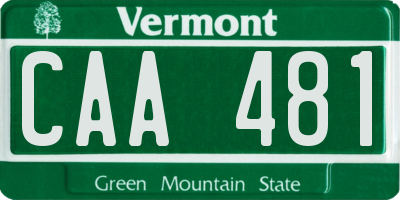 VT license plate CAA481