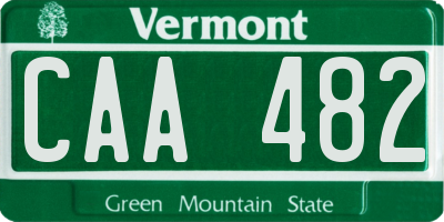 VT license plate CAA482