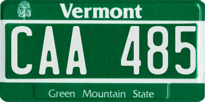 VT license plate CAA485