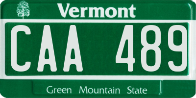 VT license plate CAA489