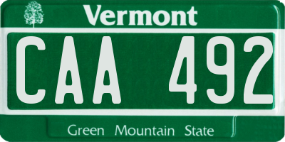 VT license plate CAA492