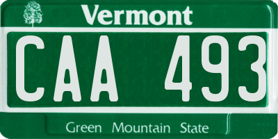 VT license plate CAA493