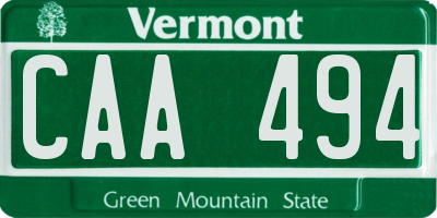 VT license plate CAA494