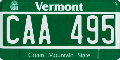 VT license plate CAA495