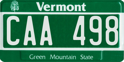 VT license plate CAA498