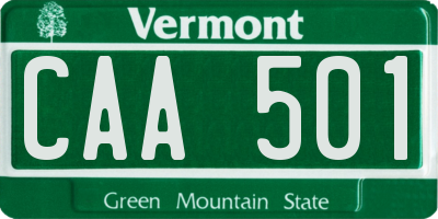 VT license plate CAA501