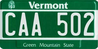 VT license plate CAA502
