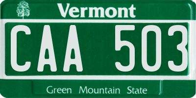 VT license plate CAA503