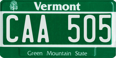 VT license plate CAA505