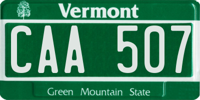 VT license plate CAA507
