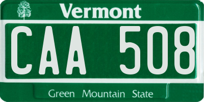 VT license plate CAA508