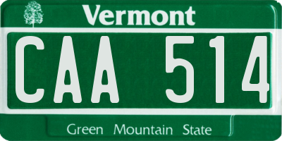 VT license plate CAA514