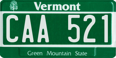 VT license plate CAA521