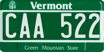 VT license plate CAA522