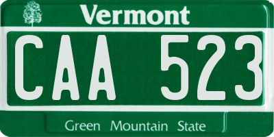 VT license plate CAA523
