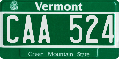 VT license plate CAA524