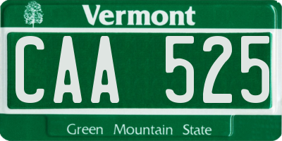 VT license plate CAA525