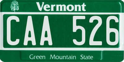 VT license plate CAA526