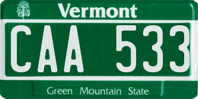 VT license plate CAA533