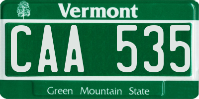 VT license plate CAA535