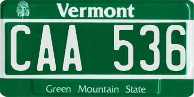 VT license plate CAA536