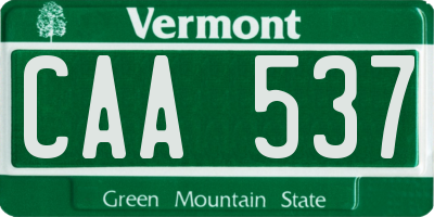 VT license plate CAA537