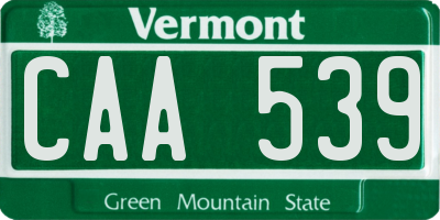 VT license plate CAA539
