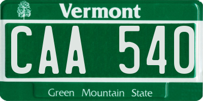 VT license plate CAA540