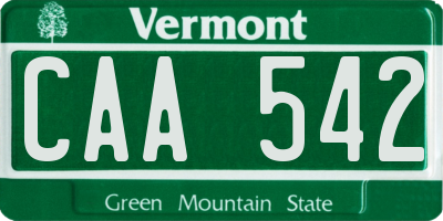 VT license plate CAA542