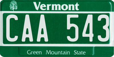 VT license plate CAA543