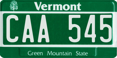 VT license plate CAA545