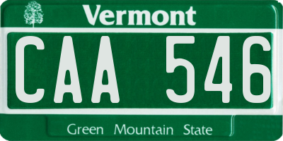 VT license plate CAA546