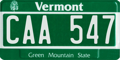 VT license plate CAA547