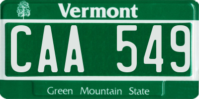 VT license plate CAA549
