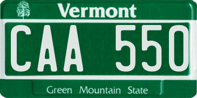 VT license plate CAA550